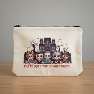 NWT Whimsical Cosmetic Bag With There Goes The Neighborhood Design